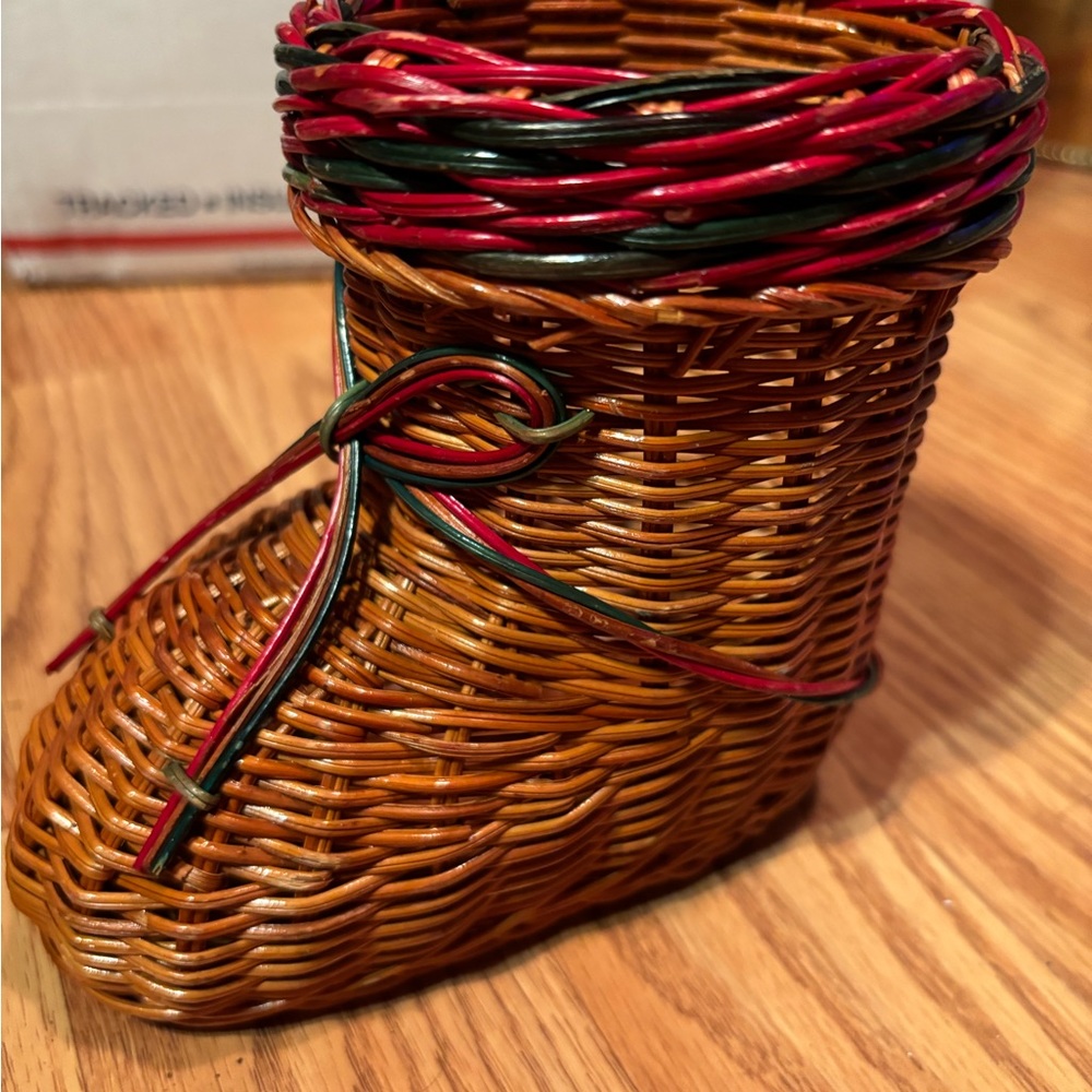 Vintage Wicker Boot/Stocking